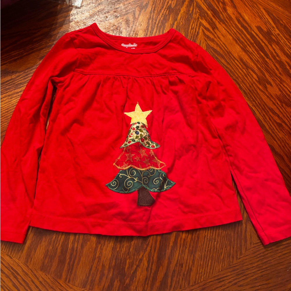 Garanimals Red Long-Sleeve Top with Appliqué Christmas Tree
